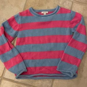 Garnet Hill 100% cotton girls L striped sweater